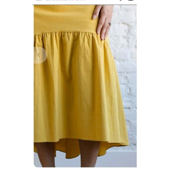 Pinch Golden Yellow Midi Dress Tie Back NWT Large - Picture 6 of 14